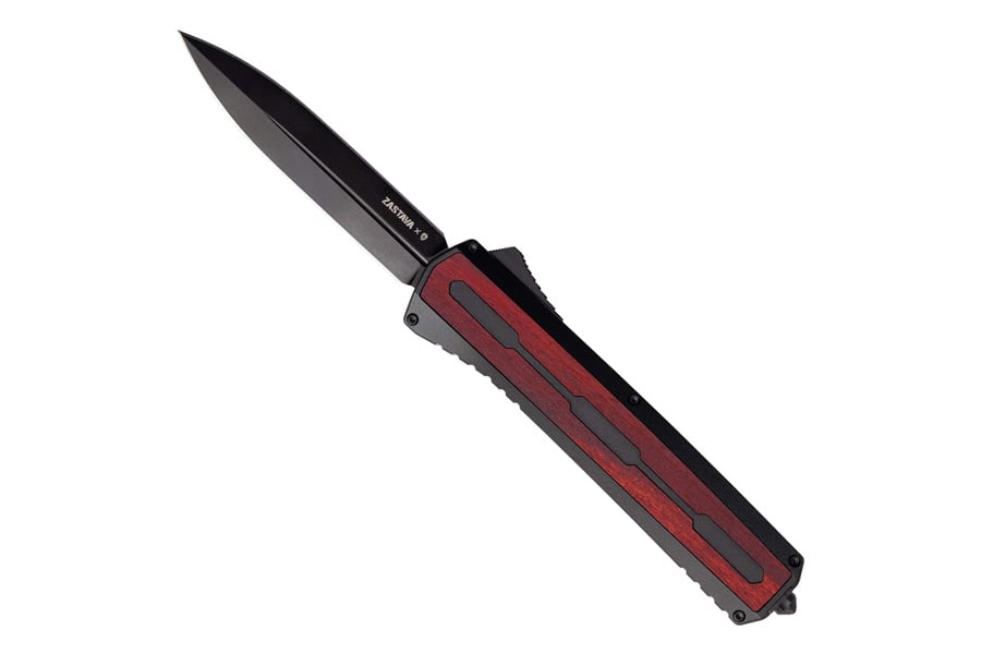 Tekto Knives A7 Zastava Folding Pocket Knife with Red Wood Handle